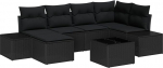 7-teiliges Garten Sofa Set mit Kissen Beige Poly Rattan Gartenlounge Model3355812
