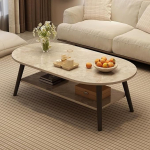 Minimalistlik ovaalne kohvilaud elutuppa 2-tasandiline v&auml;ike magamistoa &ouml;&ouml;kapp hall 80x40cm stiilne v&auml;ljapaneku- ja nisatsioonilahendus