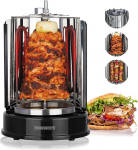 Heinrich&acute;s kebabgrill koju, kebabgrill, Rotissiere kana grill, Gyros kebab, Rotisserie Skewer, elektriline grill, BBQ, lauagrill, vertikaalne grill roostevabast terasest valmistatud 6 kebabvardaga.