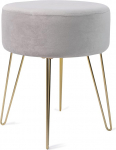Zedelmaier Round Dressing Table Stool, Ottoman, Padded Stool, Metal Support, Grey