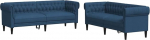 Blauer 2- und 3-Sitzer-Sofa Set mit Schaumstofff&uuml;llung, Polyester-Stoff, 110 kg Tragf&auml;higkeit pro Sitz - Wohnzimmergarnitur Model3209206