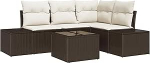 4-teiliges Garten Sofa Set mit Kissen in Grau aus Poly Rattan Gartenlounge Model3355717