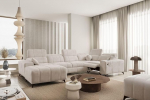 All4All Ecksofa Bruno IV Mix mit Schlaffunktion Bettkasten - U- Form - Premium XXL Wohnlandschaft - Diivan - Schlafsofa - Eckcouch - verstellbaren Kopfst&uuml;tzen - Couch 26 (Spring 1108, Links)