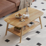 ZKIODV T&auml;ispuidust kohvilaud avatud hoiuruumiga, Tamme kohvilaud koos riiuliga, kvaliteetne k&uuml;ljelaud elutuppa, minimalistlik kaasaegne disain, naturaalne &otilde;litatud