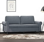 2-kohaline diivan Kahekohaline diivan Diivan Lounge diivan Relax diivan K&uuml;lalissohv Loveseat diivan Polsterdatud diivan elutuppa K&uuml;lalistetuba Magamistuba Tume Hall 140 cm Velvet