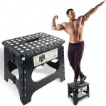 Folding Step Stool 9 Inch High Load Capacity 300 lbs Lightweight Folding Step Stool is sturdy enough to support adults and safe enough for kids