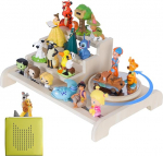 Todeco Tonie riiul Tonieboxi kuulmisfiguuridele, eemaldatava rihmariiuliga, magnetiline hoiukoht 20-25 Tonie jaoks, vabalt seisvad riiulid, laste riiul t&uuml;drukutele ja poistele, sammu