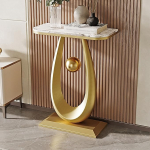 Moodne konsoolne sissep&auml;&auml;suga akentne diivanilaud tilgakujulise aluse ja palli pendliga kitsas ja pikk akentne laud diivani taha (G, 80 x 30 x 75 cm/31,5 x 11,8 x 29,5 tolli).