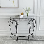 YTSJXN Konsolentisch,Halbrunder Moderner Beistelltisch,Schmaler Sofatisch,Flurtisch Schmal,Schmaler Tisch,Einfachmontage,Console Table,f&uuml;r Wohnzimmer,Schlafzimmer,Balkon(Black White,L70CM/27.5IN)