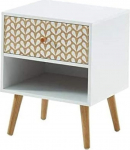 BA&Iuml;TA Bedside Table White and Oak Length 40cm