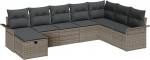 Rantry 8-teiliges Garten Sofa Set mit Kissen Grau Poly Rattan Gartenlounge Model3358928