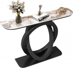 Generisch Moderner schwarzer Konsolentisch f&uuml;r den Eingangsbereich | Personalisierter Konsolentisch mit Metallgestell und offenem Stauraum | Stilvolles M&ouml;belst&uuml;ck f&uuml;r Flur und Wohnzimmer (80x30x80cm)