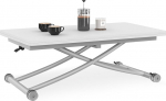 IDMarket - pikendatav t&otilde;stetav ristk&uuml;likukujuline kohvilaud Urban White Top Chrome Base