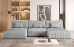 Easy4You helehall nurgadiivan Mustard Corduroy U-kujul 315 x 80 x 152 cm koos unefunktsiooniga ja voodikastiga - diivanvoodi voodikastiga - nurgadiivan hoiuruumiga - kangas: POSO 55