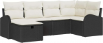 Diivan komplekt koos Kissen mit Speicher Schwarz und Creme Poly-Rattan Gartenm&ouml;bel Model3359076