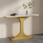 Konsolentisch, Flurtisch, schmaler Langer Sofatisch, schmaler industrieller Eingangstisch, Akzentm&ouml;bel f&uuml;r den Eingangsbereich, Bauernhaus-Eingangstisch mit Stauraum (Gold, 120 cm)