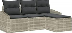 Diivan komplekt mit Kissen 4 tk Hellgrau Poly Rattan Gartenm&ouml;bel Model3346672