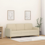 3-Sitzer-Sofa Creme Stoff Polster Metallrahmen Bequem & Robust Model359488