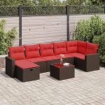 Garten-Sofagarnitur mit Stauraum & abnehmbaren Bez&uuml;gen - PE-Rattan, 55x53x34 cm - f&uuml;r Terrasse und Innenhof Model3325420