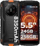 DOOGEE Fire 3 Ultra Android 15 AI v&auml;ljas mobiiltelefon ilma lepinguta, 24GB + 256GB/2TB TF v&auml;ljas nutitelefon, 8350mAh, Unisoc T7200, 5,5-tolline HD + 16MP Gemini AI + 20MP &ouml;&ouml;n&auml;gemiskaamera, 4G LET