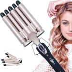 Curling Iron, 5 Triple Barrels Curling Irons, Hair Wrappers, Hair Waver, Pearl Waving Curlers, Wave Styler, Tourmaline Ceramic, Digital Temperature Display For Long/Short Hair