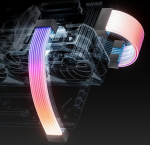 AsiaHorse ARGB PSU kaablikate komplekt, Aurora RGB toiteallikate pikenduskaabli katte komplekt emaplaadi ja GPU PC-kaabli jaoks, 5V 3-pin ARGB SYNC, sobib 12 + 4-pin / 8-pin / 24-pin kaablile Aurora-CO-BL