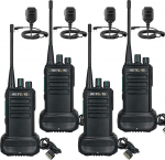Retevis RB629 Radios, Robust Walkie Talkie, Frequency Binding with One Click, VOX, Emergency Alarm, 1100 mAh, Radio Set with Speaker Microphone for Construction Site, Contractor (4 Pieces, Black)