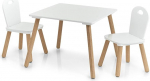 Zeller Scandi 13501 Laste 3-osaline puidust laud 55 x 55 x 43,5 cm Tooli: 28 x 28 x 50 cm