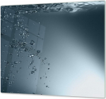 Tempered Glass Kitchen Board and Induction Hob Cover - Chopping Boards Single with 60 x 52 cm and Double - Two Boards with 30 x 52 cm D02 Water Series: Water 1