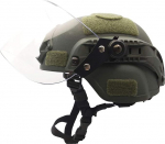 N / A Airsoft Tactical Protective Helmet, Mich 2000 Action Version Tactical Helmet with NVG Mount and Vandal Proof Visor Mask for Airsoft Paintball CS Outdoor Games