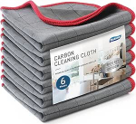 6 x aknapuhastuslapp, s&uuml;siniklapp, puhastuslapp kristallselgete ja triibuvabade akende puhastamiseks, mikrokiudpuhastuslapp, lintivaba poleerimislapp, 30 x 30 cm, klaaslapp, 400 GSM