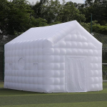 SAYOK Inflatable Disco Tent, 5.4 m Nightclub Party Cube Tent, Large Portable Event House with Logo Area for Birthday, School Events, Backyard Party, Rental Shop (White)