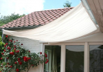 Universal Sunshade Floracord 04-77-03-48P and Kit 330 x 140 CM Includes 26 Laufhaken Ready for Mounting, Ivory