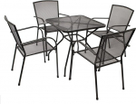 DEGAMO Classic Garden Set 5 tk 4x virnastatavad toolid ja 1x laud 70 x 70 cm ruudukujuline laiendatud metallist antratsiitv&auml;rviga kaetud.
