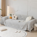 ZCXRYFL Reversible Sofa Cover 1/2/3/4 Seater Luxury Sofa Throws Blankets L/U-Shape Non-Slip Couch Cover Chenille Sofa Towel with Tassels Multi-Purpose Blanket for Armchair Dog Scratches (180 x 130 cm,