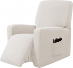 LINGKY Rhombus Jacquard Wing Chair Cover Elastic Universal Stretch Sofa Covers 2-Piece Wing Chair Covers with Removable Arms Protective Covers Furniture Protector