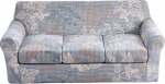 KRFOONN Stretch Sofa Couch Covers for 2 Pillows, Printed Sofas Two Seater Slipcover with 2 Separate Seat Cushion Covers, Washable Sofa Slipcovers, Furniture Protector (Loveseat, 17)
