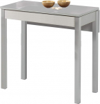 ASTIMESA Falling Brim Kitchen Table, Metal Glass Wood, Grey, 90 x 50 cm