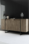 Dmora - Betel Chest of Drawers, Living Room Buffet, Living Room Sideboard, Modern Kitchen Pantry, 160 x 35 x 80 cm, Walnut and Black