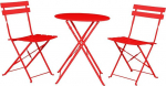 SAYA KIJI sise/v&auml;ljakul 3 tk kokkupandav bistro komplekt, kokkupandav &otilde;uem&ouml;&ouml;bel, 2 tooli ja 1 laud, ilmastikukindel v&auml;ljas/v&auml;ljakul vestluskomplekt terrassile (punane)