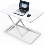 Gugxiom seisva laua konverter, reguleeritava k&otilde;rgusega, 60 cm &uuml;ksiku seisva laua kinnitus ergonoomiliste istuva-seisva arvuti t&ouml;&ouml;kohtade jaoks, klaviatuuri ja hiire kinnitus s&uuml;learvutile, kontorile, koju (valge)