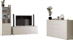 Mirjan24 Gesita III elutoa komplekt, elutoa kapp komplektis: TV Lowboard 2 sahtli ja uksega, seisev riiul 3 sektsiooni ja 3 sahtliga, kapp k&auml;epidemevaba avanemisega (Cashmere)