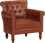 vidaXL tugitool Vintage Charm Lounge Chair Recliner tool polsterdatud tool nahast tool tugitool diivan elutuba pruun ehtne kitsed nahk