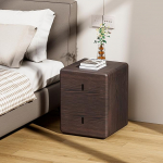 Kitsas &ouml;&ouml;kapp sahtlitega, kunstnahast &ouml;&ouml;kapp, t&auml;ispuidust sahtliga, v&auml;ike k&uuml;ljelaud magamistuppa (nahast must p&auml;hkelpuu, 40 x 40 x 50 cm)