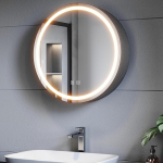 Vannitoa peeglikapp koos valgustusega, LED-metallist peeglikapp must koos puutetundliku l&uuml;litiga, 3 valgusv&auml;rvi reguleeritav, uduvastane, l&auml;bim&otilde;&otilde;t 60 cm, &uuml;mmargune