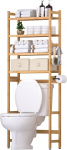 Yorbay 4-tasandiline bambusest tualettruumi riiul koos 2 korvi, 4 konksu ja veekindlate jalapadjadega, vabalt seisev &uuml;le tualettruumi riiuli vannitoa jaoks