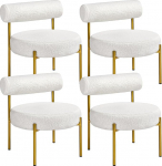 Yaheetech polsterdatud tool 4 Boucle kangast restorani s&ouml;&ouml;gitoa toolid koos seljatoega Stiilne elutoa tool restorani tooliga