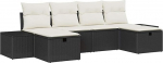 6-teiliges Garten Sofa Set mit Kissen in Schwarz aus Poly-Rattan Gartenlounge Model3359416