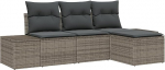 Model3347009 4-osaline aia diivan komplekt koos pehmendusega Grey Poly Rattan Garden Lounge