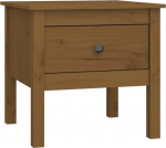 K&otilde;rvallaud, kohvilaud, diivanilaud, v&auml;ike elutoa laud sahtliga, kitsas &ouml;&ouml;kapp v&auml;ikestesse ruumidesse, meepruun, 50 x 50 x 49 cm, massiivne m&auml;nnipuit